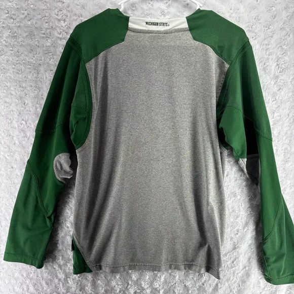 Michigan State Spartans Shirt Adult Medium  Green Swoosh Football Athletic Cut - Picture 13 of 16